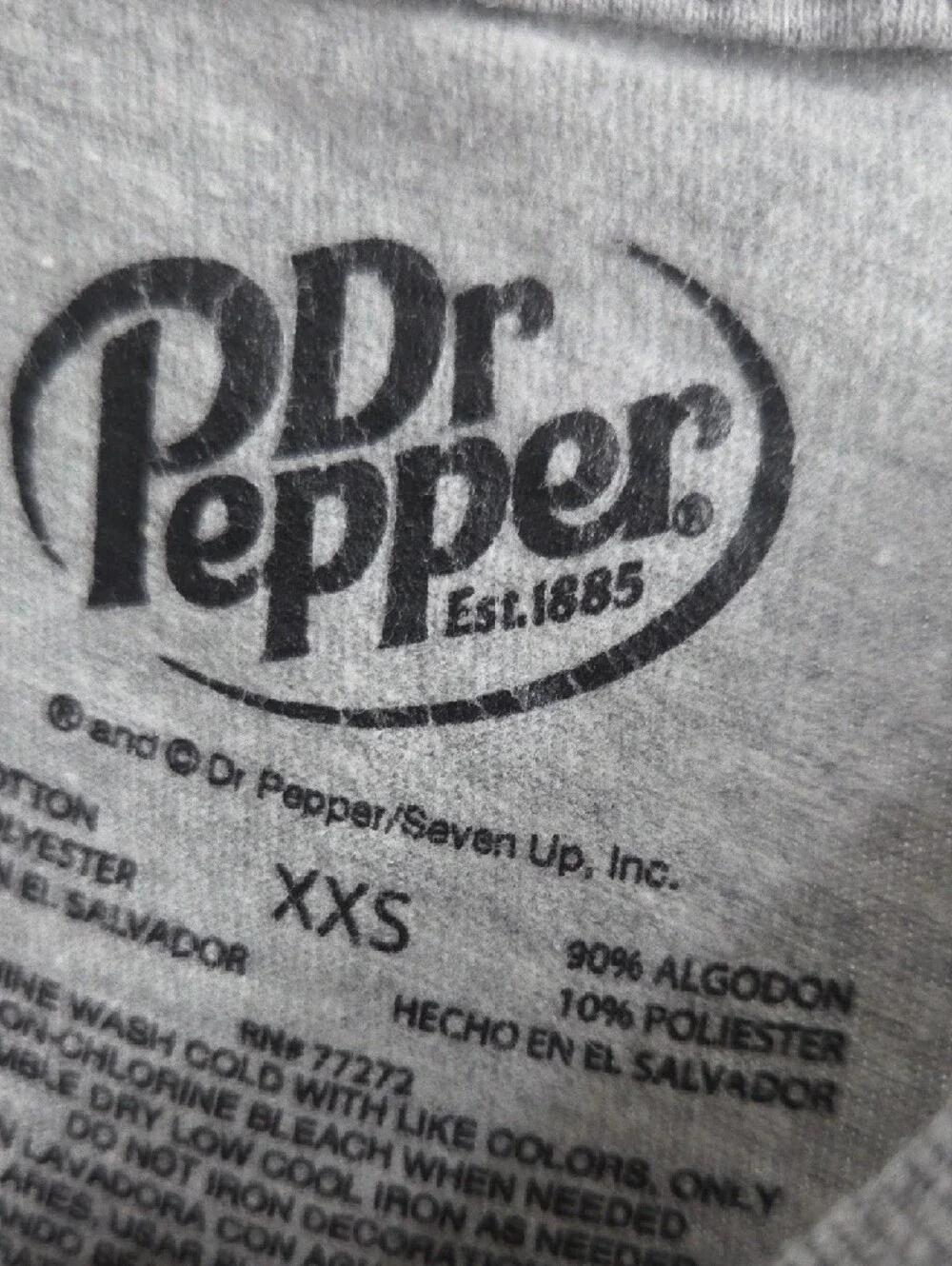 Dr Pepper Graphic Tee - Grey with Maroon Logo